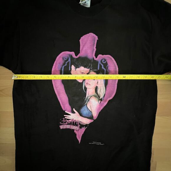 Rare Vintage 1998 Buffy the Vampire Slayer Promo T-Shirt Buffy Angel Heart NOS - Picture 6 of 8